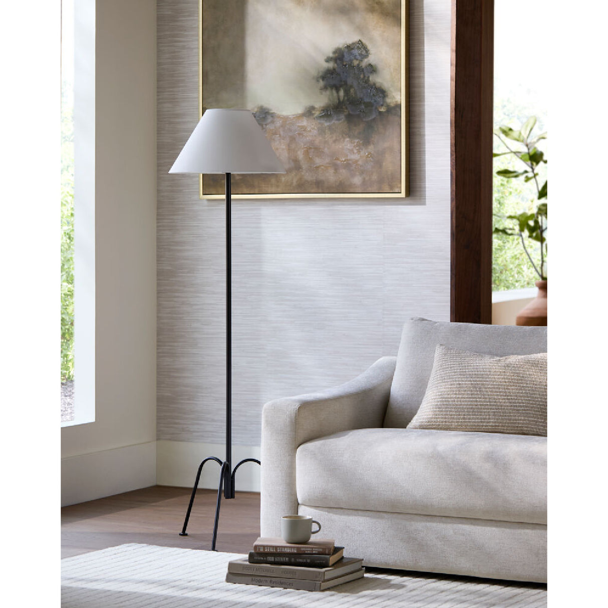   White Empire Shade Floor Lamp | Oroa.com