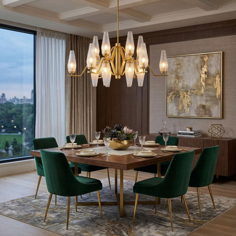   Ribbed Glass 18-Light Chandelier | Oroa.com