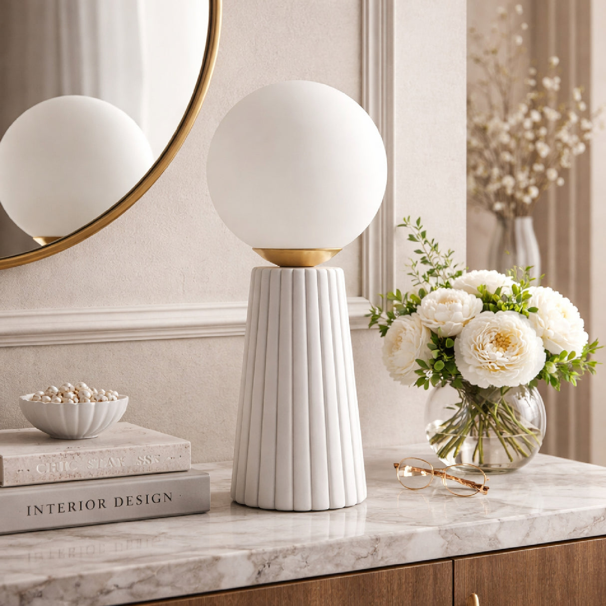   Fluted Ceramic Glass Table Lamp | Oroa.com