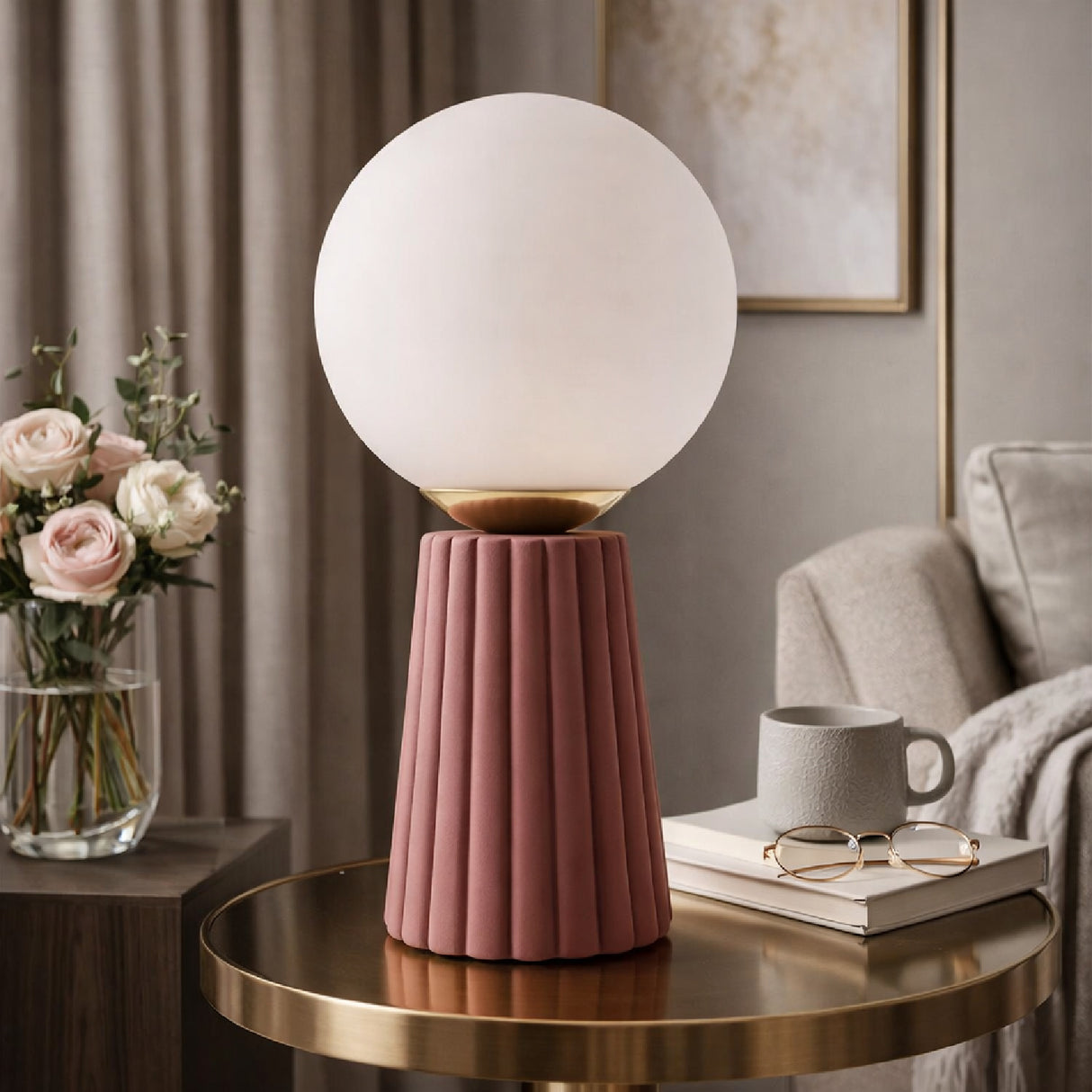   Fluted Ceramic Glass Table Lamp | Oroa.com