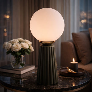   Fluted Ceramic Glass Table Lamp | Oroa.com