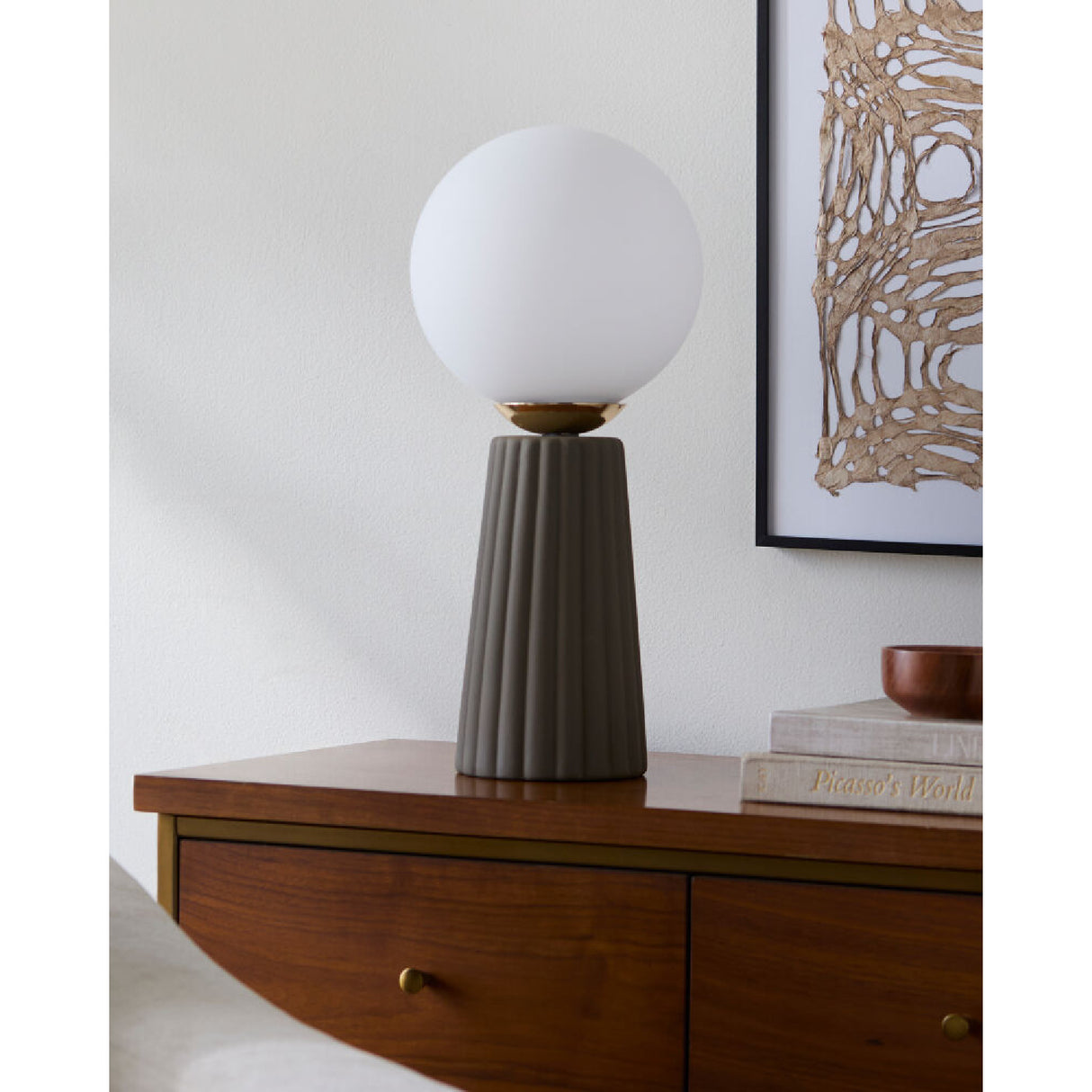   Fluted Ceramic Glass Table Lamp | Oroa.com