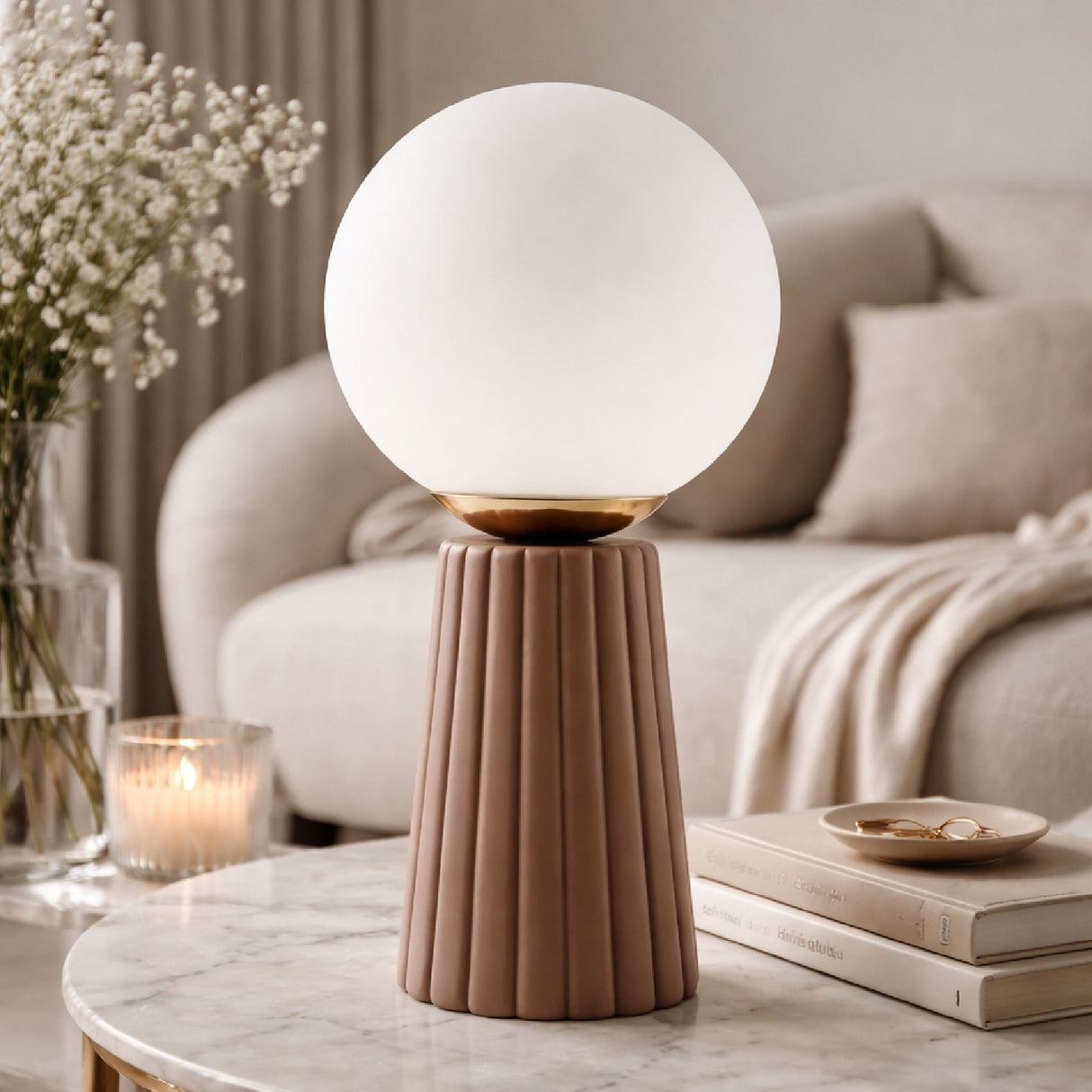   Fluted Ceramic Glass Table Lamp | Oroa.com