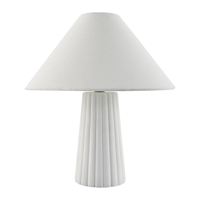 Fluted Ceramic Linen Table Lamp | Kuda Home Conju | Oroa.com