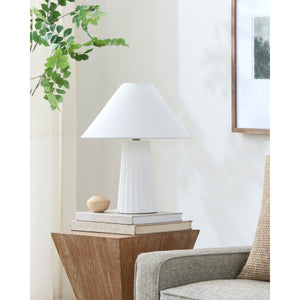   Fluted Ceramic Linen Table Lamp | Oroa.com