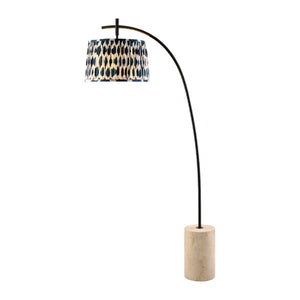   Patterned Blue Linen Floor Lamp | Oroa.com