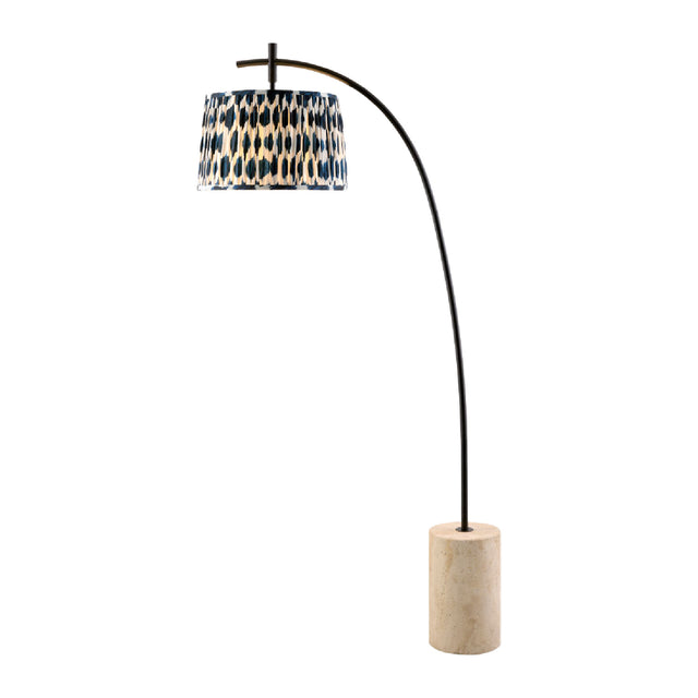 Patterned Blue Linen Floor Lamp | Kuda Home Cadenza | Oroa.com