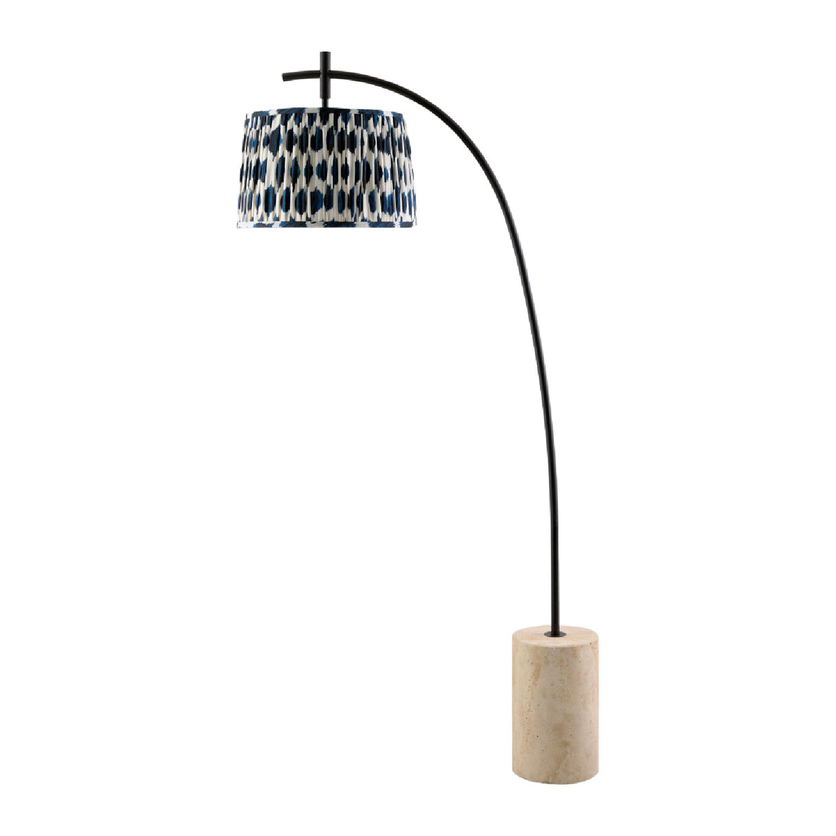   Patterned Blue Linen Floor Lamp | Oroa.com