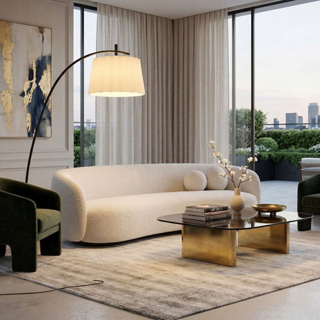   Modern European furniture - White Linen Scalloped Floor Lamp - www.oroa.com | Oroa.com