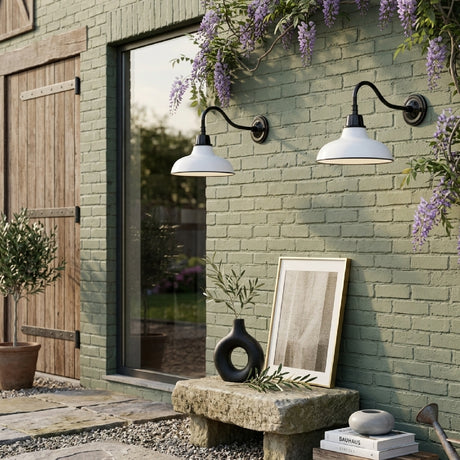   Modern European furniture -  Metal Shade Outdoor Wall Lamps (2) - www.oroa.com | Oroa.com
