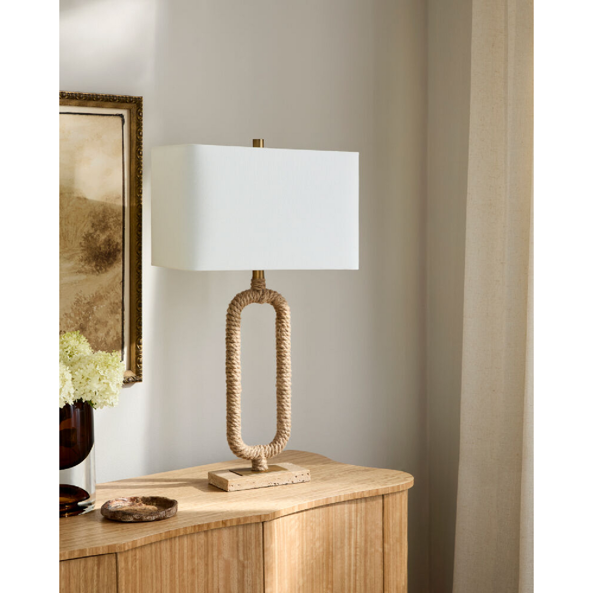   Natural Hemp Wrapped Table Lamp | Oroa.com
