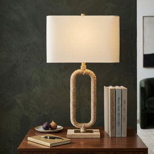   Natural Hemp Wrapped Table Lamp | Oroa.com