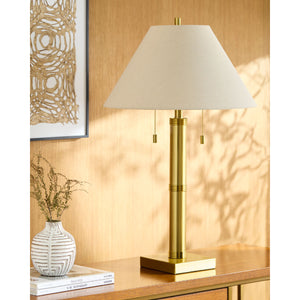   Modern European furniture - Taupe Linen Accent Table Lamp - www.oroa.com | Oroa.com