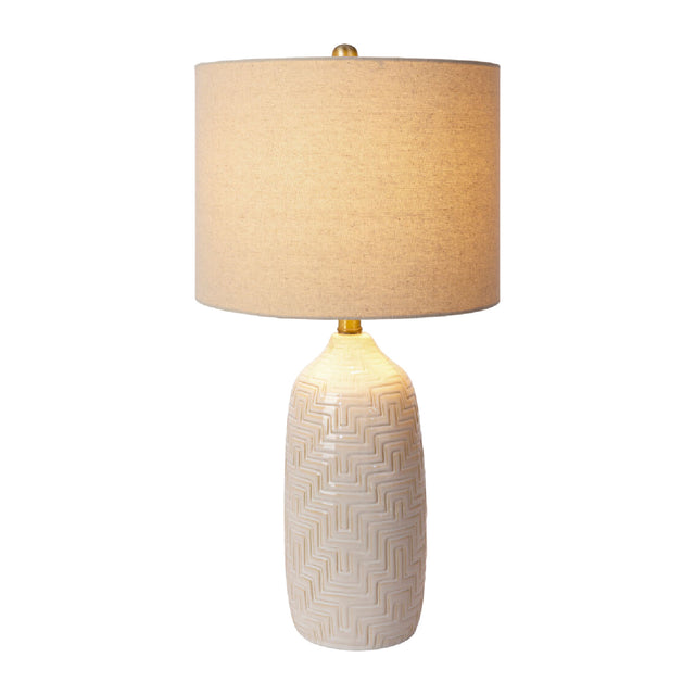 Glazed White Ceramic Table Lamp | Kuda Home Corinth | Oroa.com
