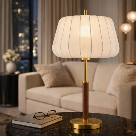   White Cotton Accent Table Lamp | Oroa.com