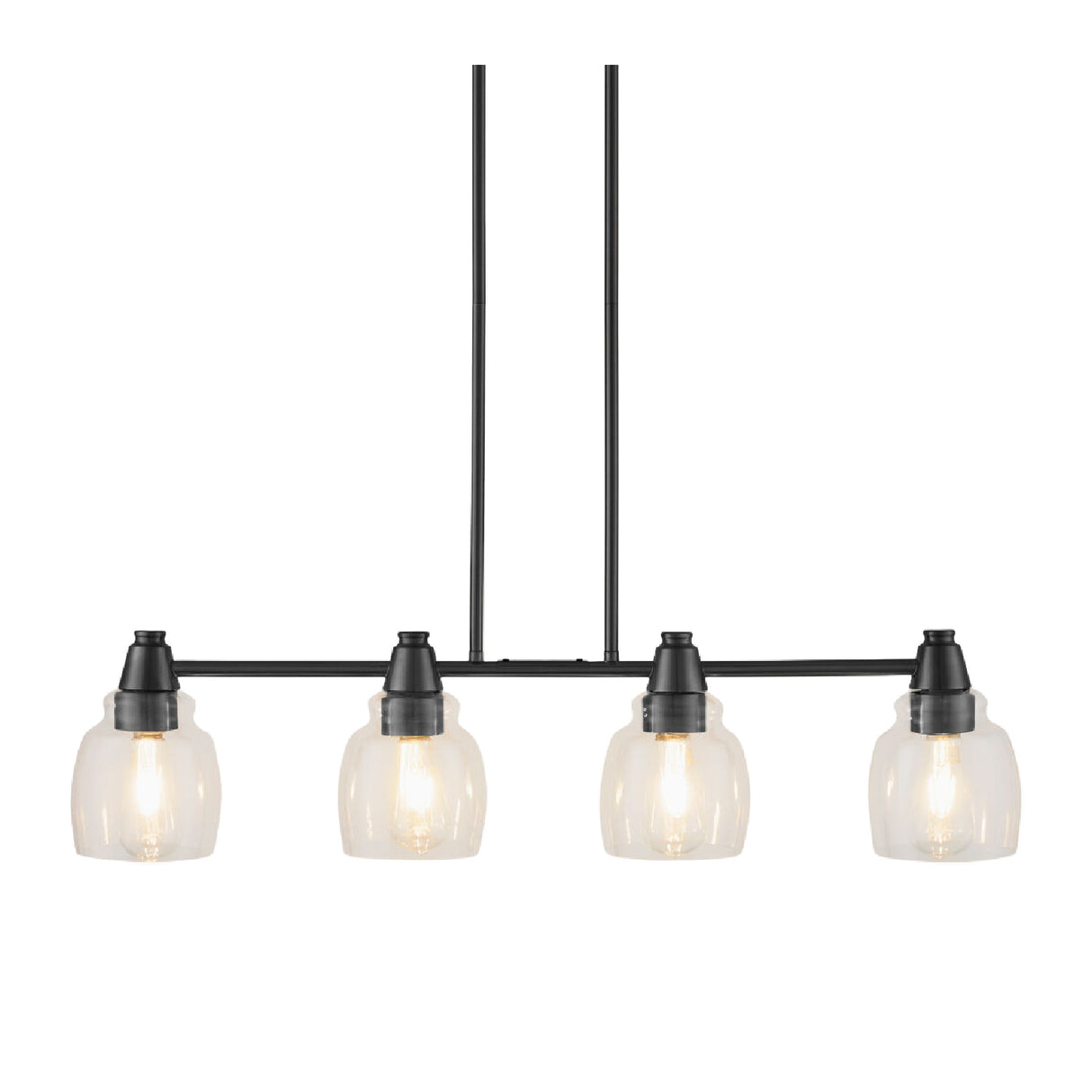   4-Light Glass Linear Chandelier | Oroa.com