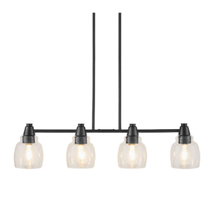   4-Light Glass Linear Chandelier | Oroa.com