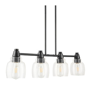   4-Light Glass Linear Chandelier | Oroa.com