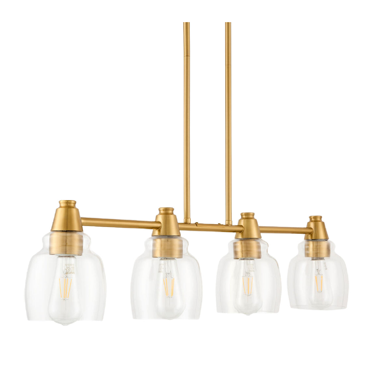   4-Light Glass Linear Chandelier | Oroa.com