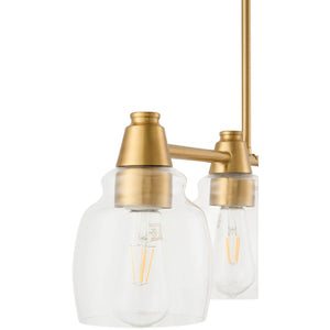   4-Light Glass Linear Chandelier | Oroa.com