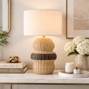   Modern European furniture - Wavy Rattan Base Table Lamp - www.oroa.com | Oroa.com