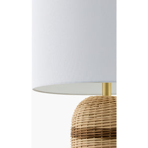   Modern European furniture -  Beige Lined Rattan Table Lamp - www.oroa.com | Oroa.com