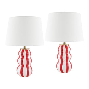   Wavy Stripes Ceramic Table Lamps (2) | Oroa.com