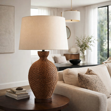   Painted Rattan Accent Table Lamp | Oroa.com