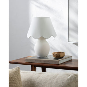   Modern European furniture - Scalloped White Cotton Table Lamp - www.oroa.com | Oroa.com