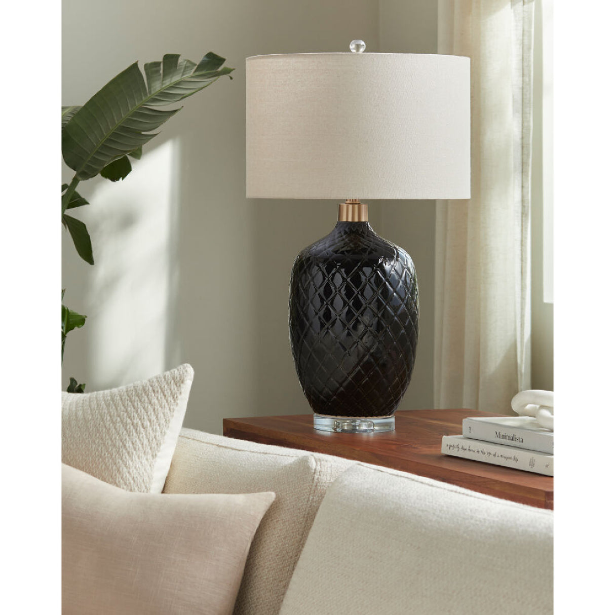   Modern European furniture - Carved Ceramic Linen Table Lamp - www.oroa.com | Oroa.com