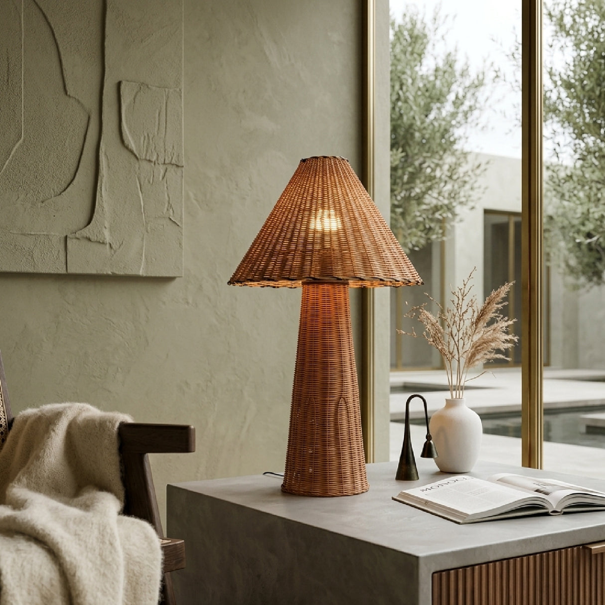   Modern European furniture - Empire Brown Rattan Table Lamp - www.oroa.com | Oroa.com