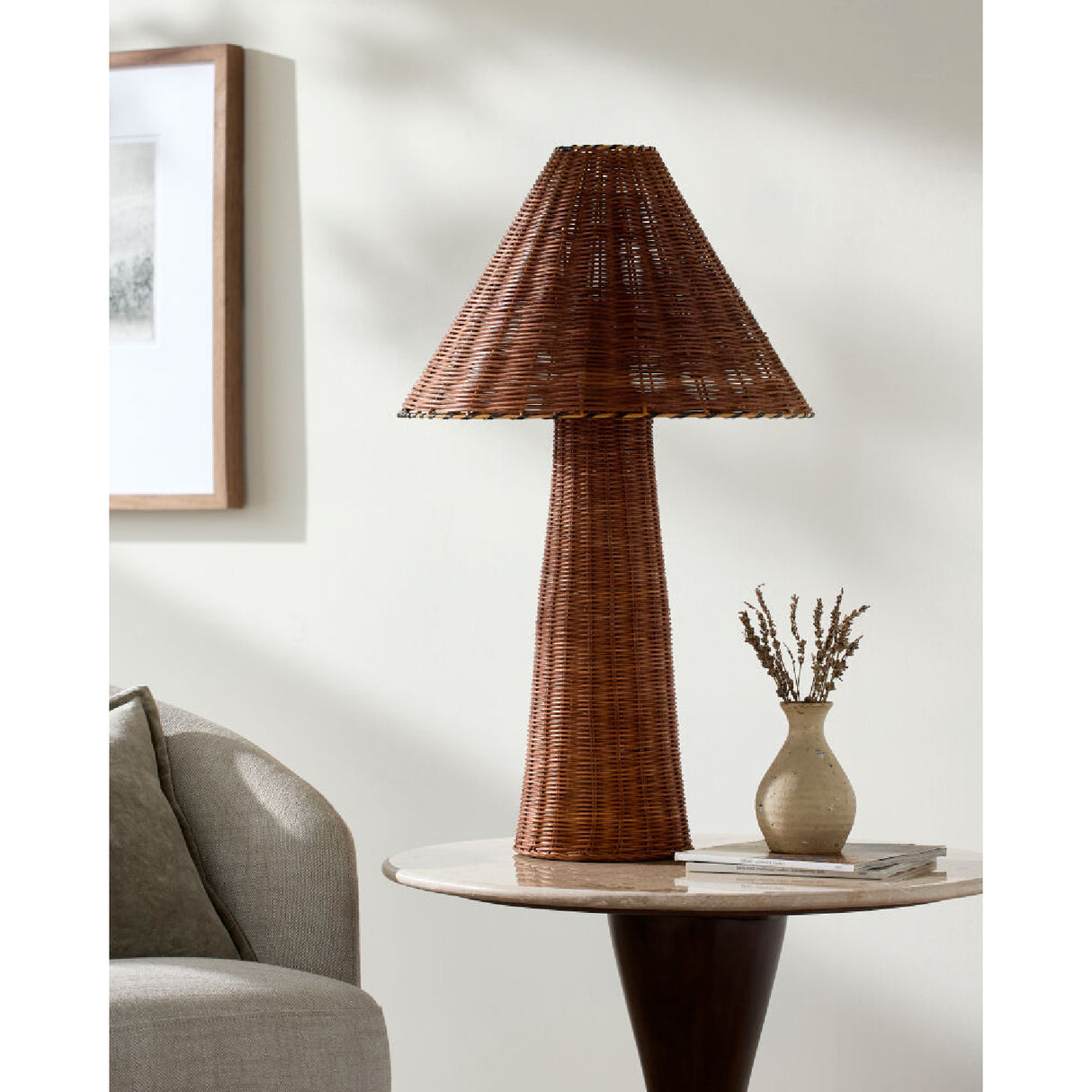   Modern European furniture - Empire Brown Rattan Table Lamp - www.oroa.com | Oroa.com