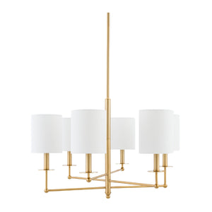   White Linen Shades Chandelier | Oroa.com