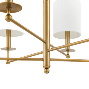   White Linen Shades Chandelier | Oroa.com