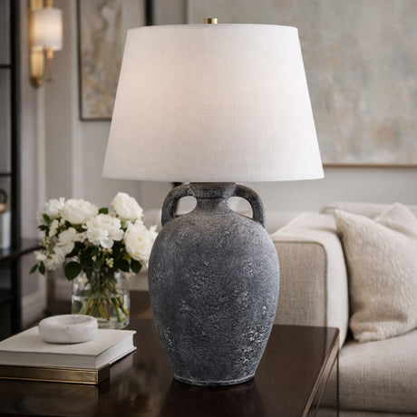   Modern European furniture - Black Ceramic Linen Table Lamp - www.oroa.com | Oroa.com