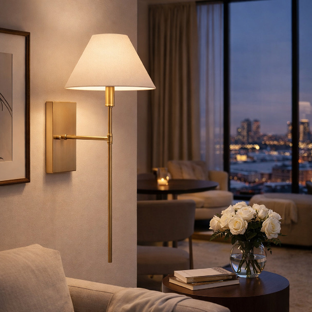   Modern European furniture - Empire White Linen Wall Lamp - www.oroa.com | Oroa.com