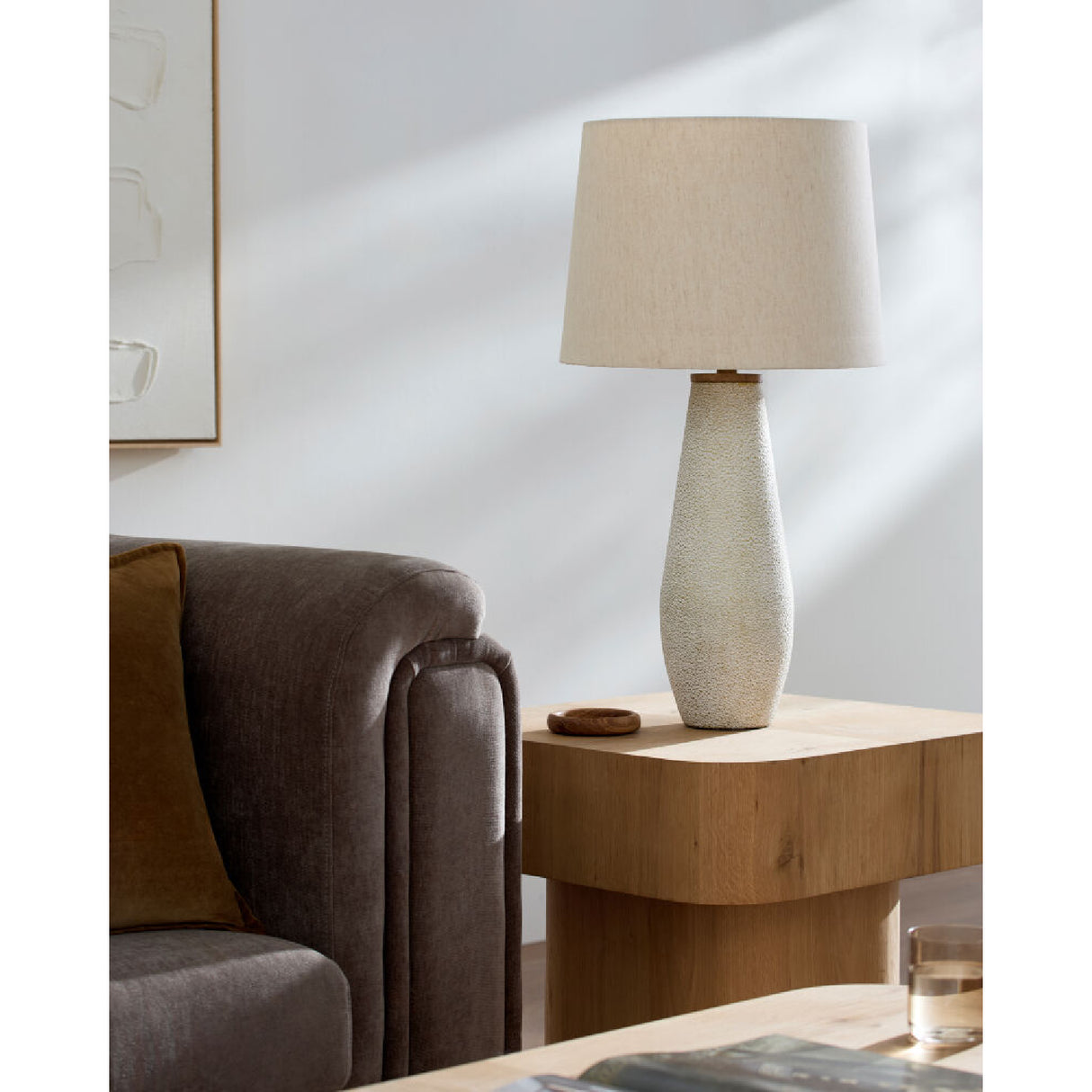   White Cotton Accent Table Lamp | Oroa.com