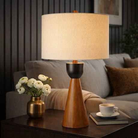   Modern European furniture - Beige Drum Linen Table Lamp - www.oroa.com | Oroa.com
