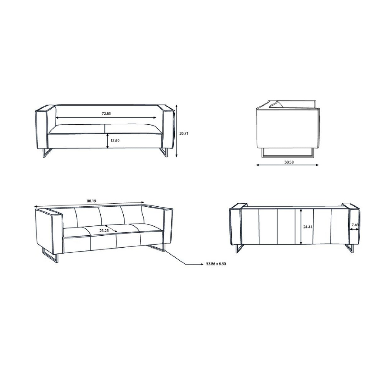   Modern Upholstered Sofa | Oroa.com