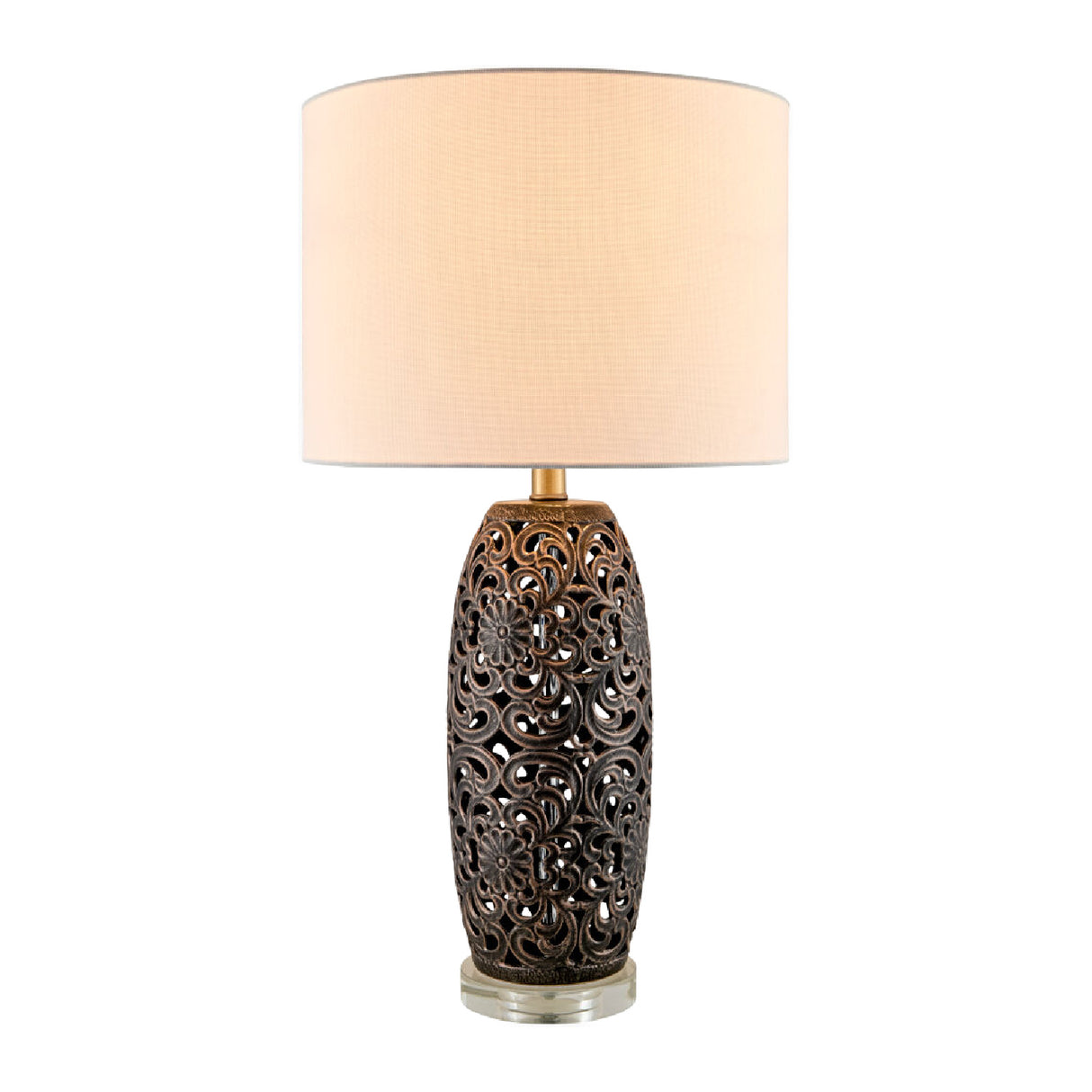   Modern European furniture - Floral Carved Ceramic Table Lamp - www.oroa.com | Oroa.com