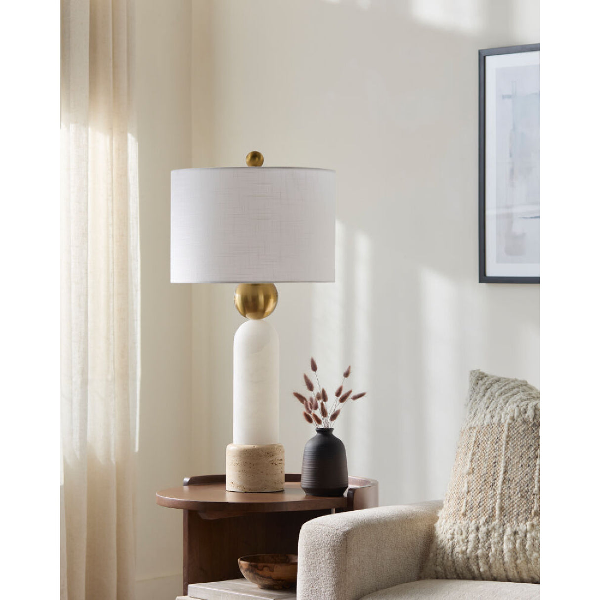   White Stone Modern Table Lamp | Oroa.com