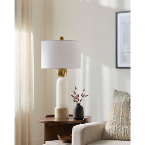   White Stone Modern Table Lamp | Oroa.com