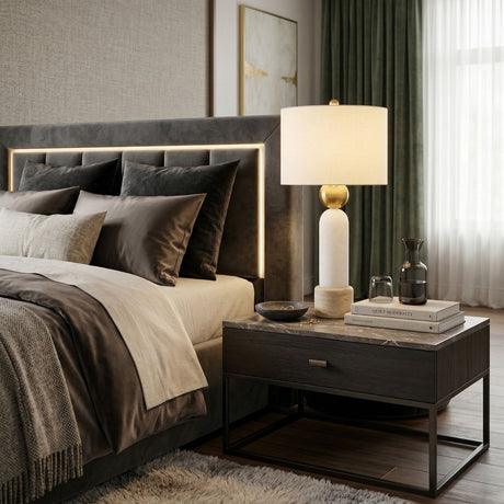   White Stone Modern Table Lamp | Oroa.com