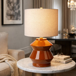   Geometrical Glazed Ceramic Table Lamp | Oroa.com