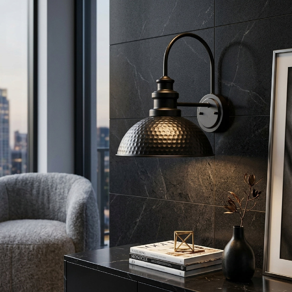   Modern European furniture - Black Iron Wall Lamp - www.oroa.com | Oroa.com