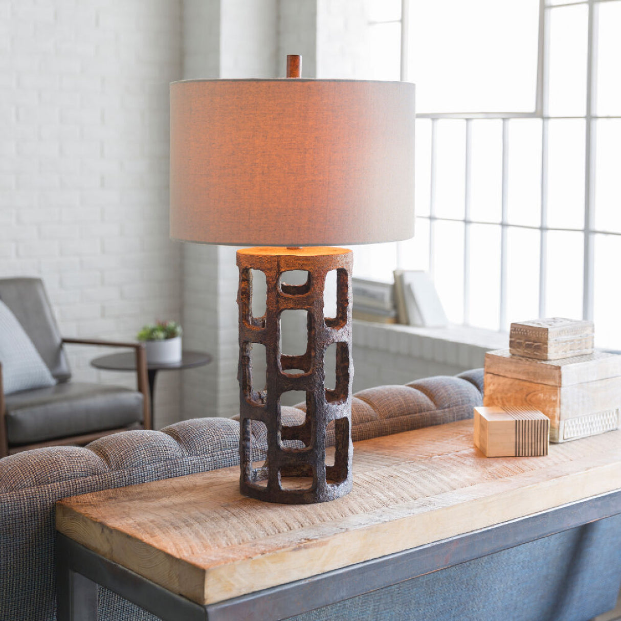   Rustic Bronze Finish Table Lamp | Oroa.com