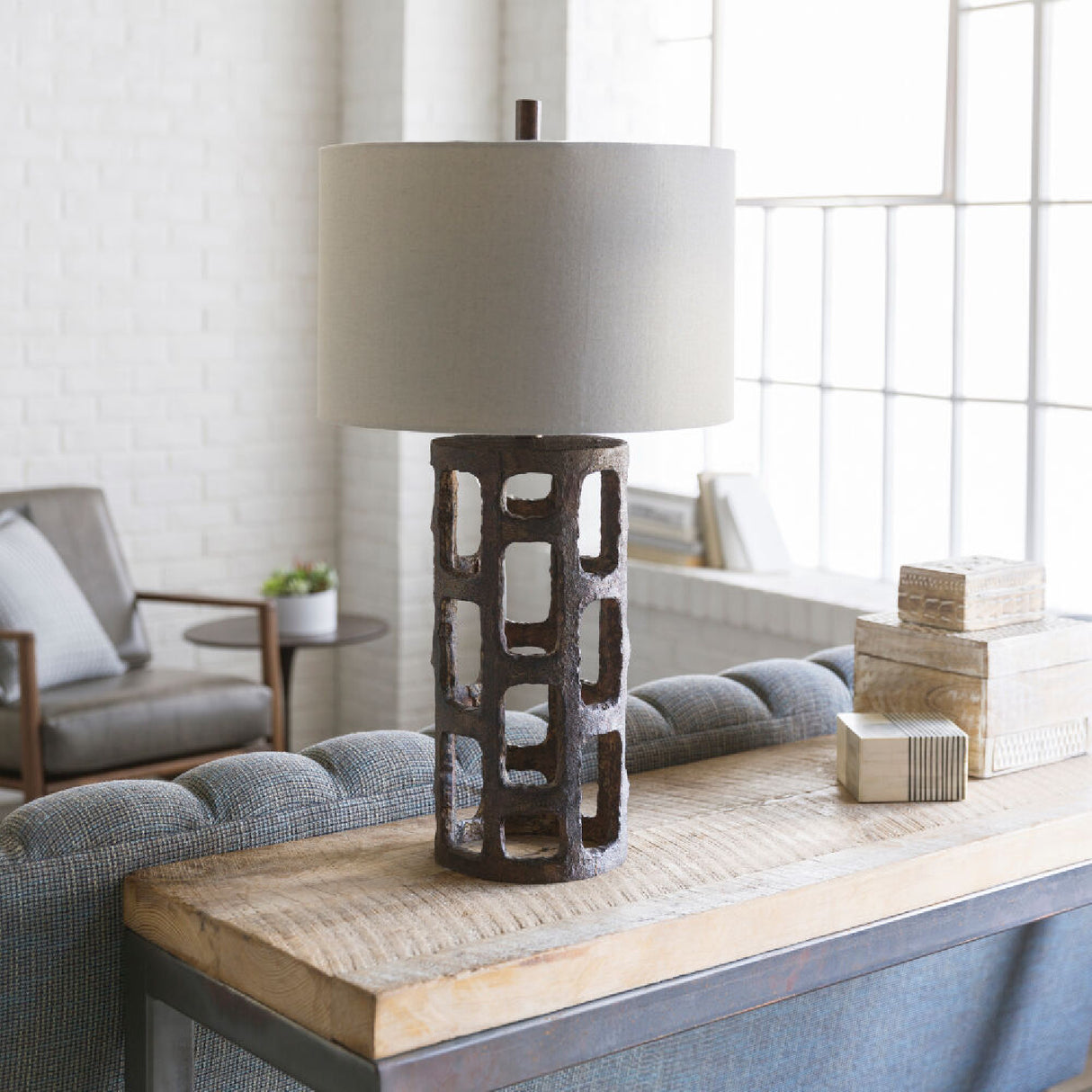   Rustic Bronze Finish Table Lamp | Oroa.com