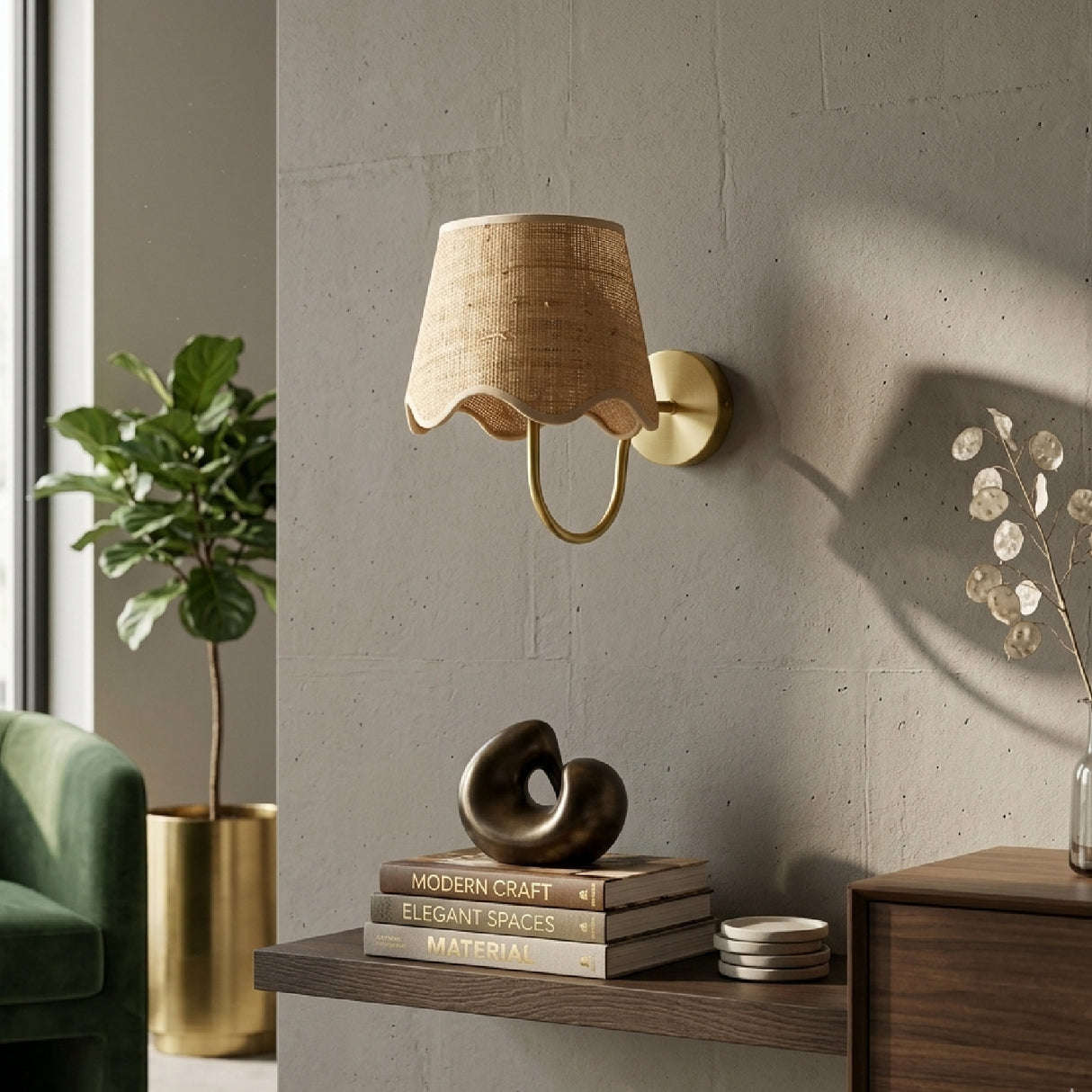   Modern European furniture - Scalloped Rattan Wall Lamp - www.oroa.com | Oroa.com