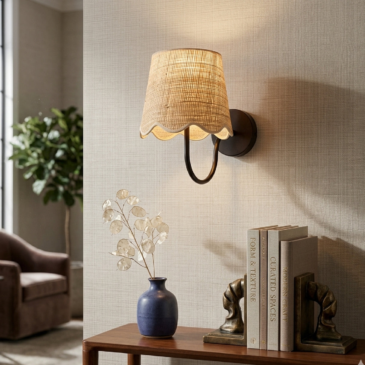   Modern European furniture - Scalloped Rattan Wall Lamp - www.oroa.com | Oroa.com