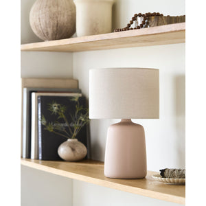   Beige Linen Ceramic Table Lamp L | Oroa.com